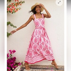 Talbot's NWT  Tie-Waist Maxi Dress, Elegant Medallion size 12P